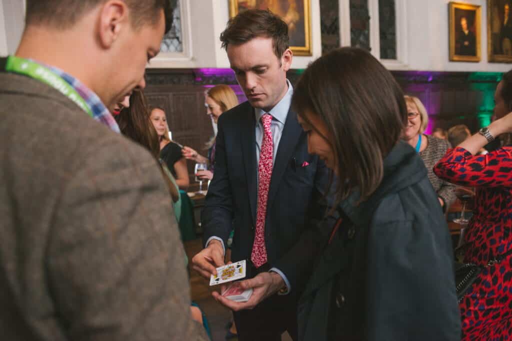Cambridge Magician Brendan Patricks about to amaze guests