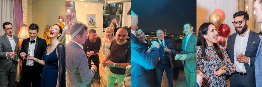 Brendan Patricks performing close-up magic at a 4 different  corporate events in London